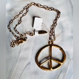 Plunder Gold Peace Sign Necklace